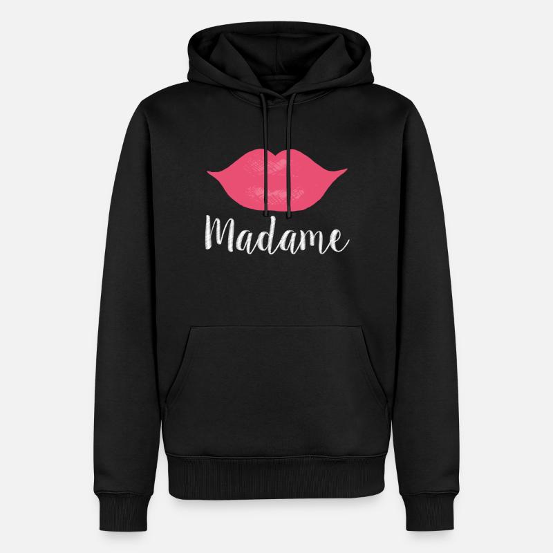 Madame Lips Big white - Sweat à capuche Premium bio Homme - noir