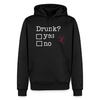 betrunken - Männer Premium Bio Hoodie - Schwarz - Vorne - Nico (187cm)