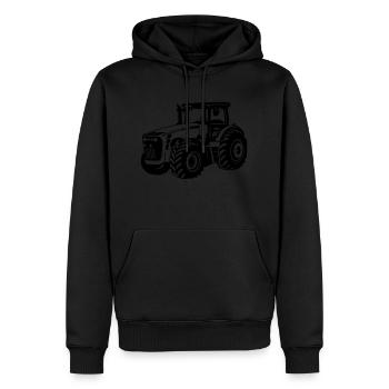 Tracteur - Sweat à capuche Premium bio Homme - noir - Devant - Nico (187cm)