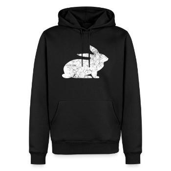 Follow the white rabbit - Men’s Premium Organic Hoodie - black - Front - Nico (187cm)