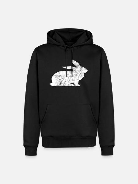 Suis le lapin blanc - Sweat à capuche Premium bio Homme - noir