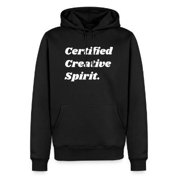 Certified Creative Spirit - Zertifizierter Kreativer - Männer Premium Bio Hoodie - Schwarz - Vorne - Nico (187cm)