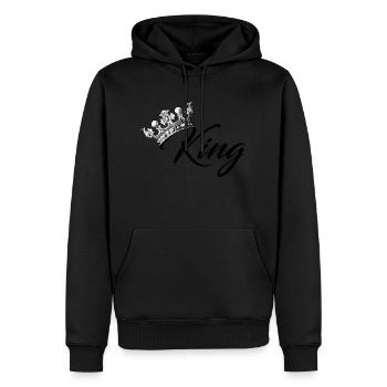 King (King and queen) - Sweat à capuche Premium bio Homme - noir - Devant - Nico (187cm)