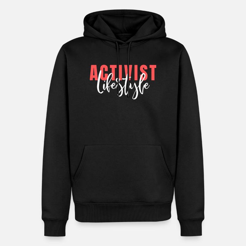 Aktivistenleben - Männer Premium Bio Hoodie - Schwarz