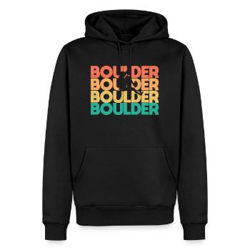Retro Boulder Vintage Boulder grimpeur - Sweat à capuche Premium bio Homme - noir - Devant - Nico (187cm)