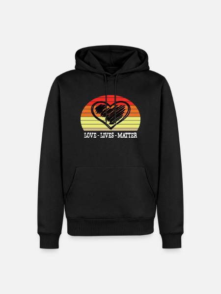 Love Lives matter Retro - Men’s Premium Organic Hoodie - black
