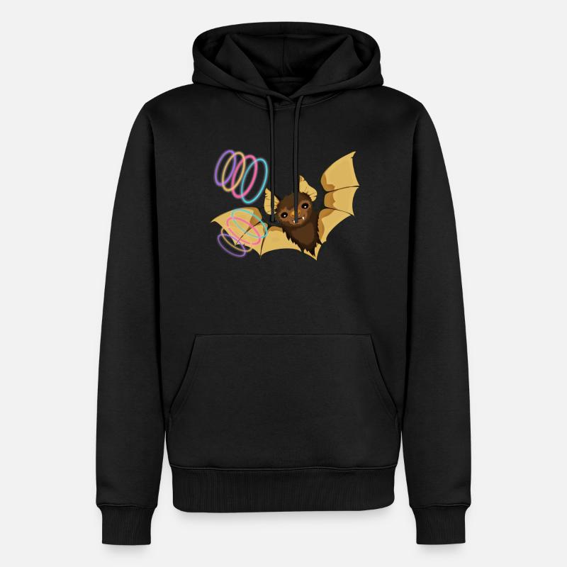 Fledermaus - Männer Premium Bio Hoodie - Schwarz