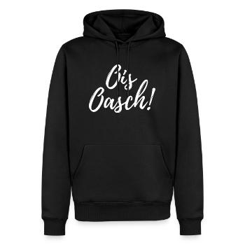 Ois Oasch! Österreich lustig - Männer Premium Bio Hoodie - Schwarz - Vorne - Nico (187cm)