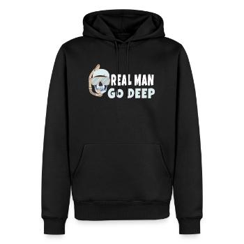 Les vrais hommes vont plonger profondément plongeur - Sweat à capuche Premium bio Homme - noir - Devant - Nico (187cm)
