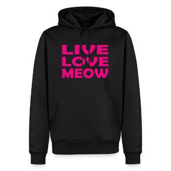 Chat Katze - Sweat à capuche Premium bio Homme - noir - Devant - Nico (187cm)