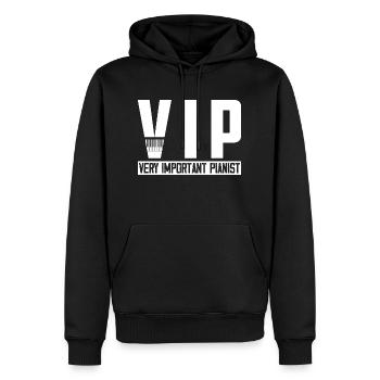 The Bacon Of Music Piano Musician - Männer Premium Bio Hoodie - Schwarz - Vorne - Nico (187cm)