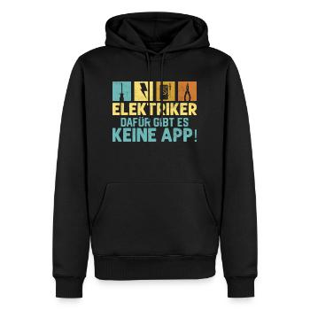 Elektriker Dafür gibt es keine App! Elektroniker - Männer Premium Bio Hoodie - Schwarz - Vorne - Nico (187cm)
