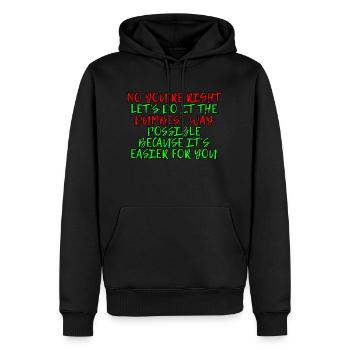 Let's Do It The Dumbest Way Possible 4 - Men’s Premium Organic Hoodie - black - Front - Nico (187cm)