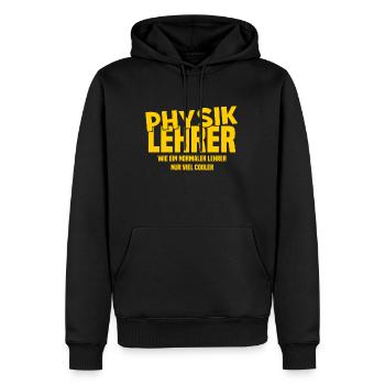 Physiklehrer - Wie ein normaler Lehrer nur cooler - Männer Premium Bio Hoodie - Schwarz - Vorne - Nico (187cm)