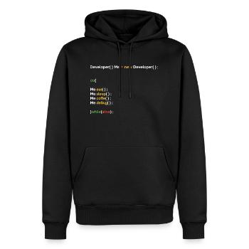 Eat Sleep Code Repeat Coder Programmer Software De - Männer Premium Bio Hoodie - Schwarz - Vorne - Nico (187cm)