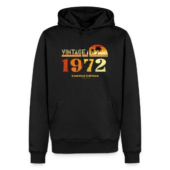 Vintage 1972 - Men’s Premium Organic Hoodie - black - Front - Nico (187cm)