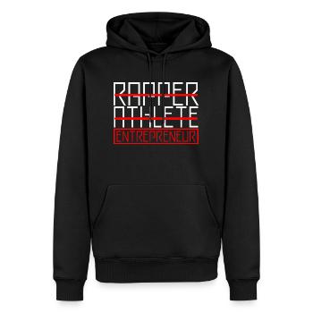 Rapper Athlete Entrepreneur 17 - Men’s Premium Organic Hoodie - black - Front - Nico (187cm)