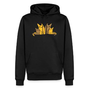 Papa Mama Katzen Familie - Männer Premium Bio Hoodie - Schwarz - Vorne - Nico (187cm)