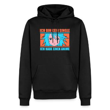 Ich bin kein Single ich habe einen Anime - Männer Premium Bio Hoodie - Schwarz - Vorne - Nico (187cm)
