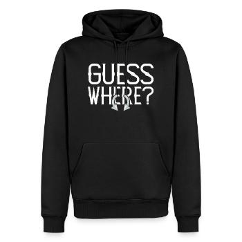Guess Where Piercing Piercings - Men’s Premium Organic Hoodie - black - Front - Nico (187cm)