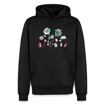 Fleur - Sweat à capuche Premium bio Homme - noir - Devant - Nico (187cm)