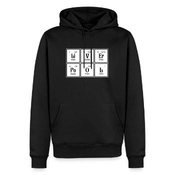| de Liverpool Tableau périodique des éléments - Sweat à capuche Premium bio Homme - noir - Devant - Nico (187cm)