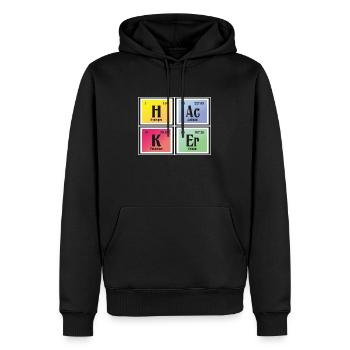 | hacker Tableau périodique des éléments - Sweat à capuche Premium bio Homme - noir - Devant - Nico (187cm)