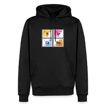 Sarcasme | Tableau périodique des éléments - Sweat à capuche Premium bio Homme - noir - Devant - Nico (187cm)