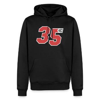 Izmir - Männer Premium Bio Hoodie - Schwarz - Vorne - Nico (187cm)