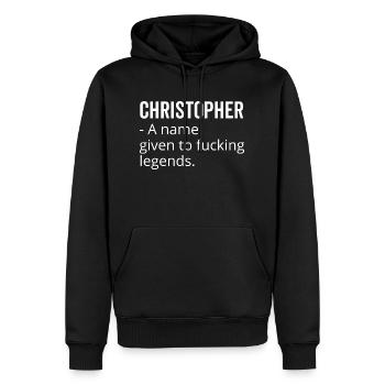 Christopher un nom donné à Fucking Legends - Sweat à capuche Premium bio Homme - noir - Devant - Nico (187cm)