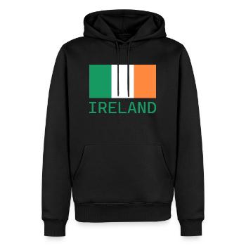 Irland - Männer Premium Bio Hoodie - Schwarz - Vorne - Nico (187cm)