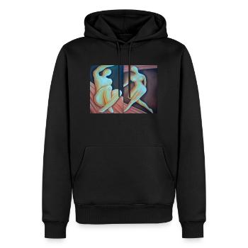 Adam et Ève - Sweat à capuche Premium bio Homme - noir - Devant - Nico (187cm)