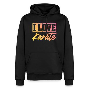 Ich liebe Karate - Männer Premium Bio Hoodie - Schwarz - Vorne - Nico (187cm)