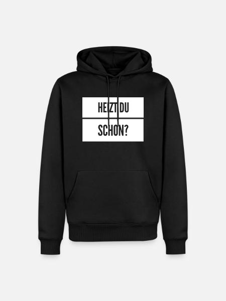 Heizen Spruch - Männer Premium Bio Hoodie - Schwarz