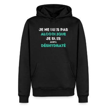 Alcoolique ? Non - Special Edition - Design modern - Sweat à capuche Premium bio Homme - noir - Devant - Nico (187cm)