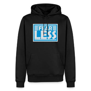 fearless Text Quote Design - Men’s Premium Organic Hoodie - black - Front - Nico (187cm)