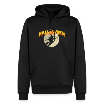 Sorcière citrouille d’Halloween , Halloween - Sweat à capuche Premium bio Homme - noir - Devant - Nico (187cm)