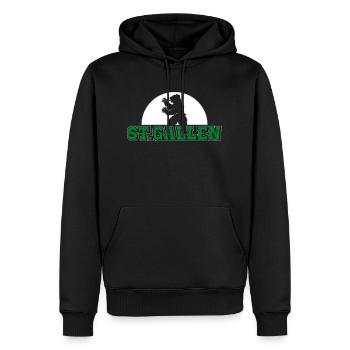 St Gallen - Männer Premium Bio Hoodie - Schwarz - Vorne - Nico (187cm)