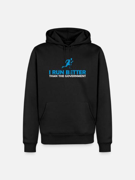 run better than government - Men’s Premium Organic Hoodie - black