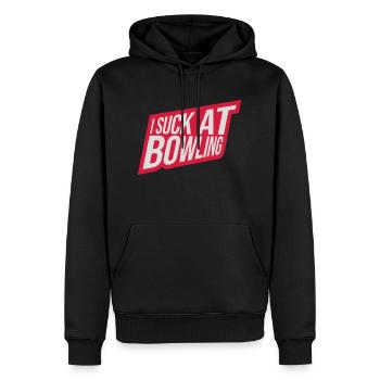 Je suis nul au bowling - Sweat à capuche Premium bio Homme - noir - Devant - Nico (187cm)