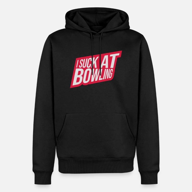 I suck at bowling - Männer Premium Bio Hoodie - Schwarz