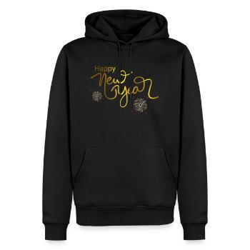 HAPPY NEW YEAR - Sweat à capuche Premium bio Homme - noir - Devant - Nico (187cm)