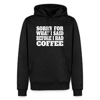 Coffee Cup Caffeine Gift Coffee Bean Drink - Sweat à capuche Premium bio Homme - noir - Devant - Nico (187cm)