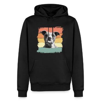 Drôle de chien tire la langue À tous mes ennemis - Sweat à capuche Premium bio Homme - noir - Devant - Nico (187cm)