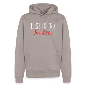 Bester Freund für immer - Männer Premium Bio Hoodie - Taupe - Vorne - Nico (187cm)
