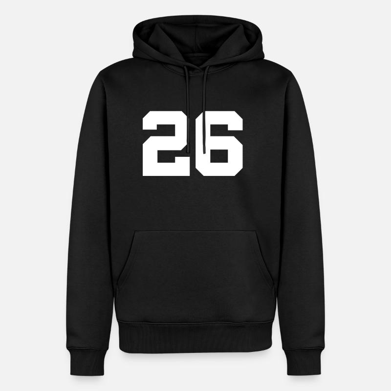 26 - Männer Premium Bio Hoodie - Schwarz