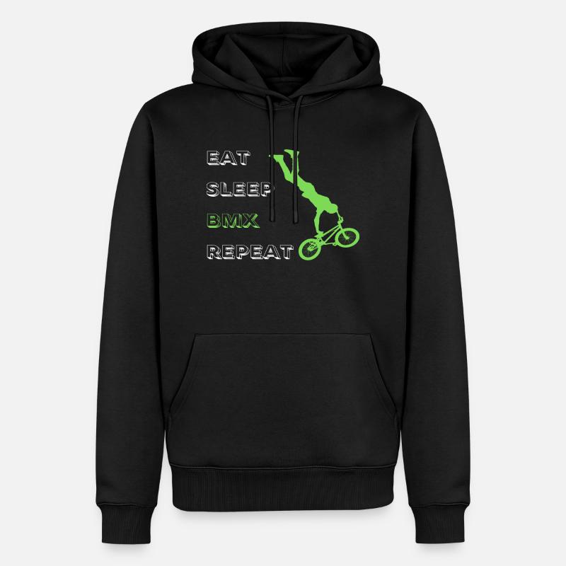 Manger Sommeil BMX Répéter - Sweat à capuche Premium bio Homme - noir