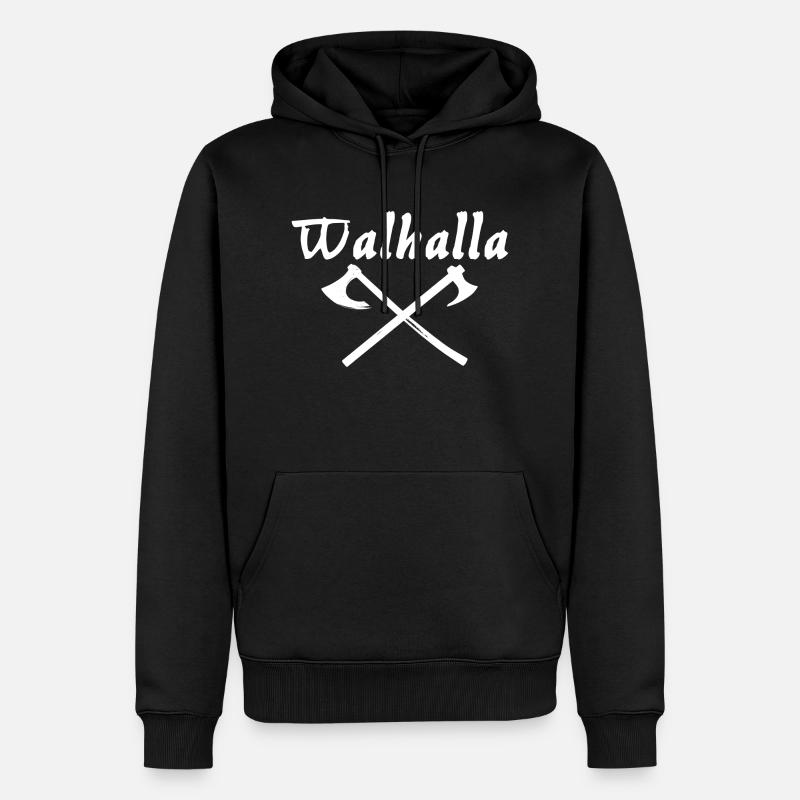 Valhalla blanc - Sweat à capuche Premium bio Homme - noir