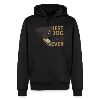 Dog Hund - Männer Premium Bio Hoodie - Schwarz - Vorne - Nico (187cm)