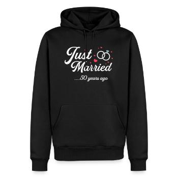 Vor 50 Jahren verheiratet Goldener Jahrestag - Männer Premium Bio Hoodie - Schwarz - Vorne - Nico (187cm)